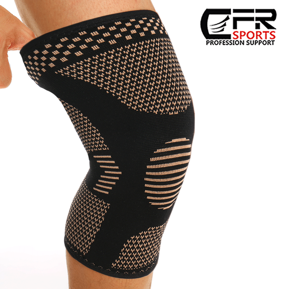 Copper infused Pro Series Performance Compression Knee Sleeve Brace S M L