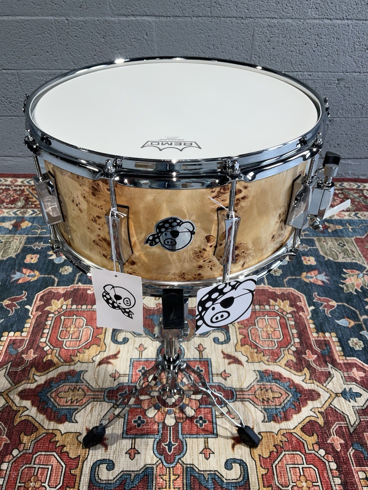 Pork Pie 6.5x14" Maple Snare Drum paired with Matching Gruv-X Click