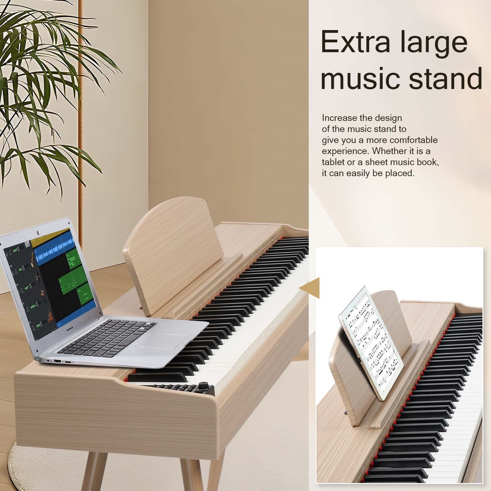 88 Keys Digital Piano Full Weighted Keyboards MIDI USB With 3 Pedals,Headphone
