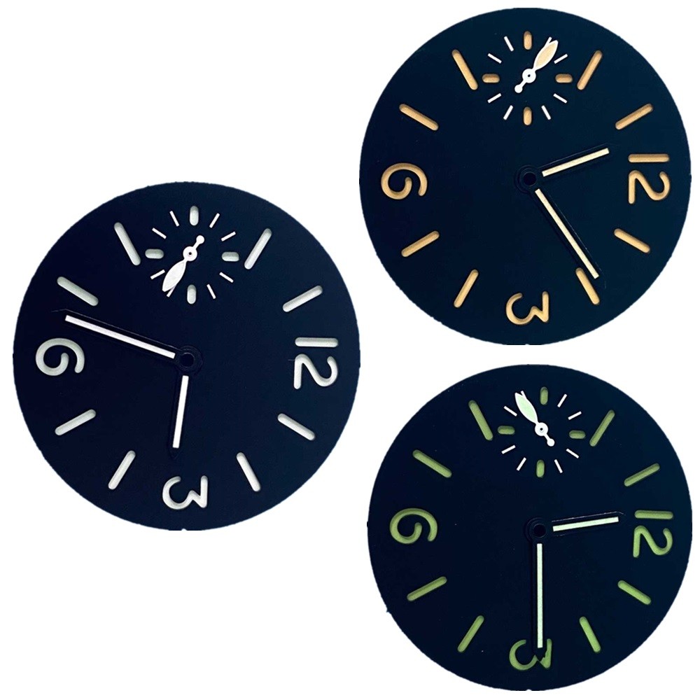 1.36" Watch Dial Face Green Luminous w/ Hands For ETA6497 ST3600 Movement