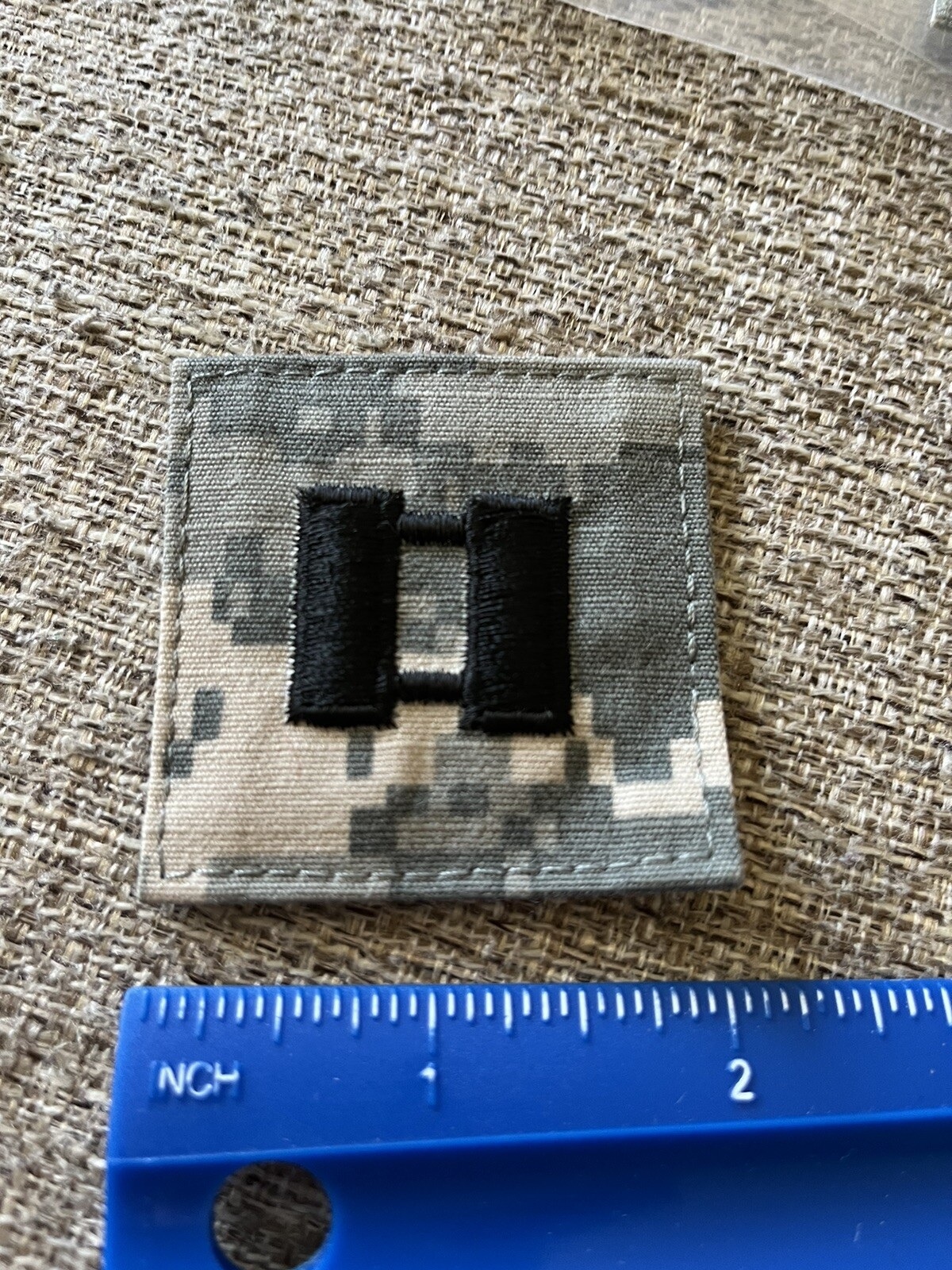 US Army Captain CPT O-3 Rank ACU Hook / Loop Pattern Military Patch INV6662