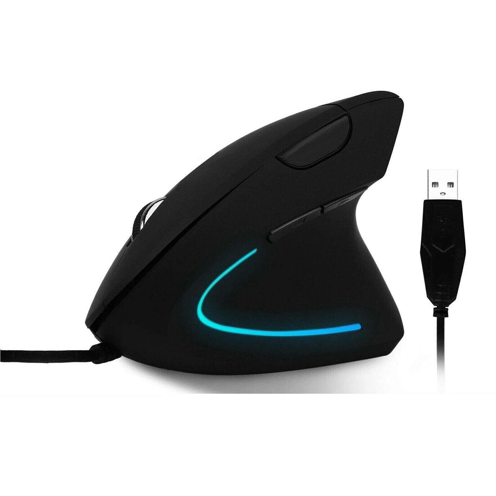 For Laptop PC Ergonomic Optical Vertical Mouse Mice USB Wired LED Mice 2400 DPI