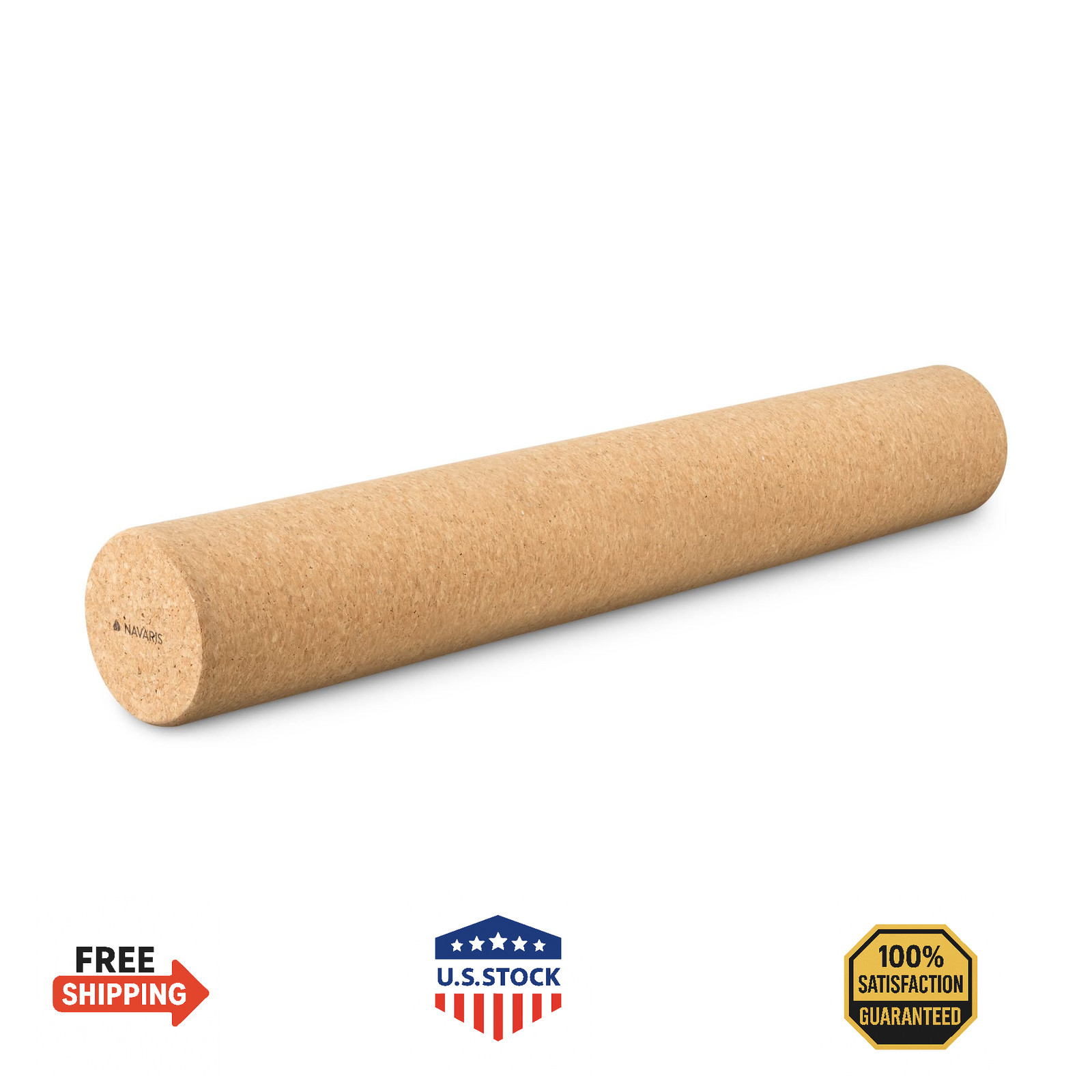 Navaris Cork Roller - Fitness Sport Yoga Cork Tube for Legs, Back, Muscles - Lar