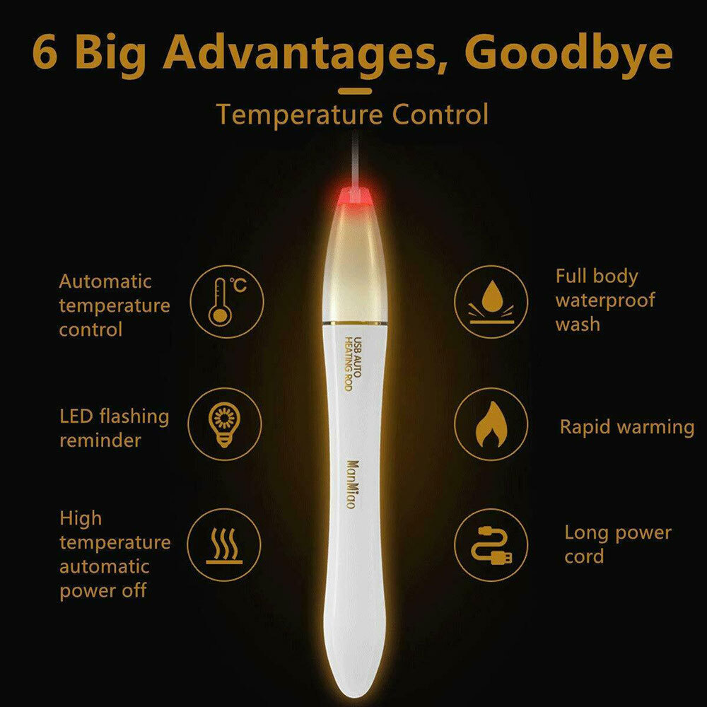 Premium USB Heating Rod Led Heater Warmer Heating Pad Stick AUTO 38℃ Control 2Pc