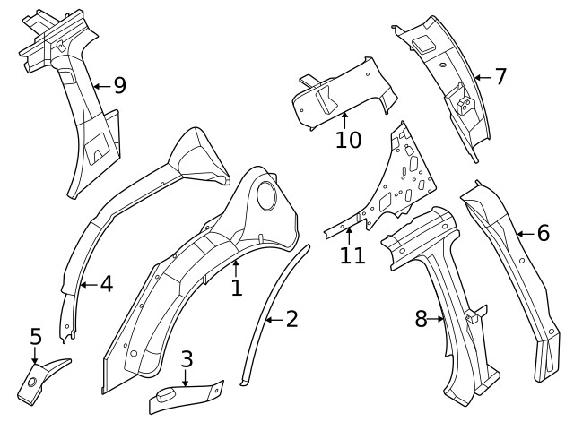 Genuine Nissan Quarter Panel 766B1-7JA0A