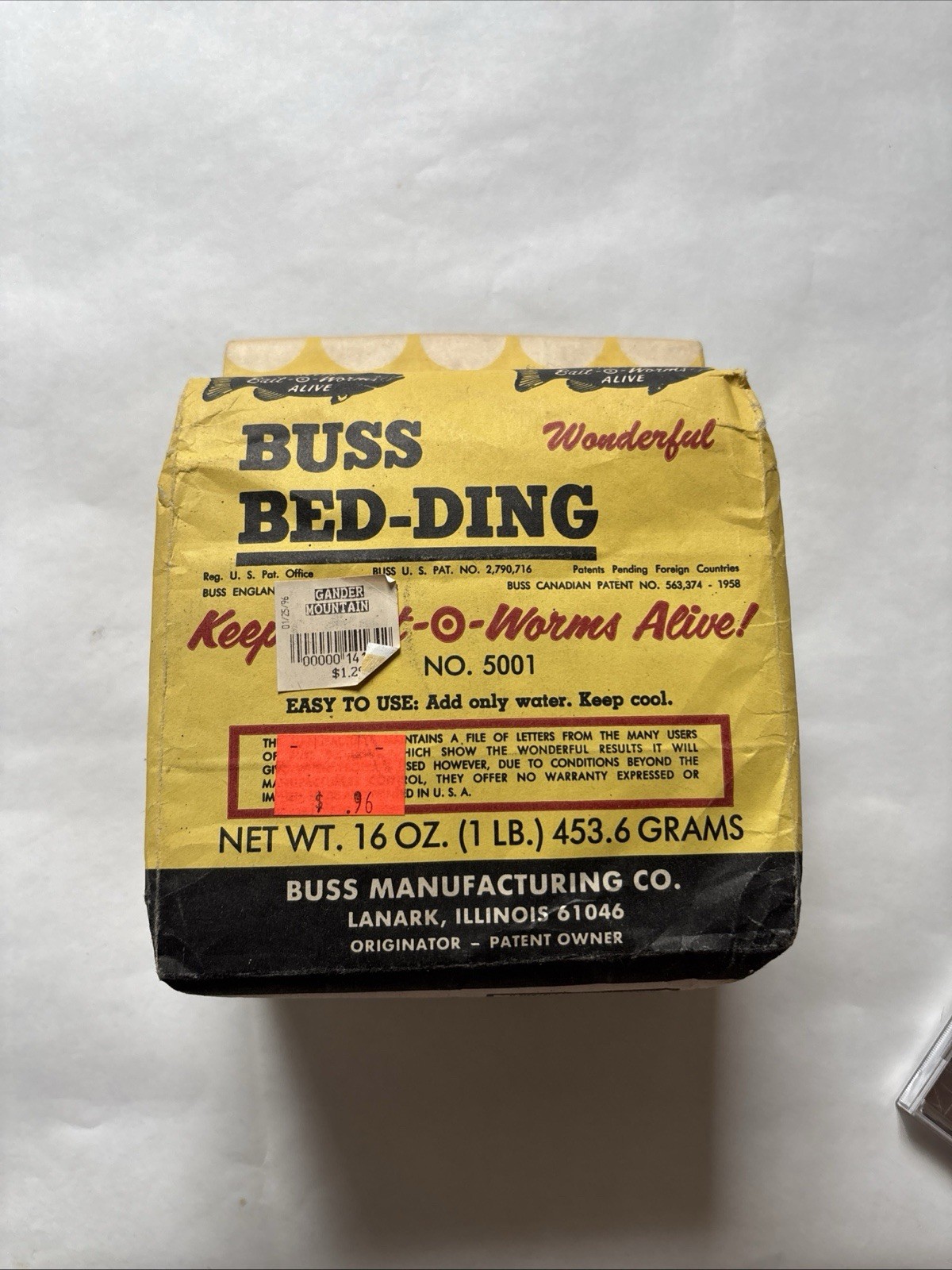 Magic Bait 2-Pound Buss Bedding Bag, Yellow NOS
