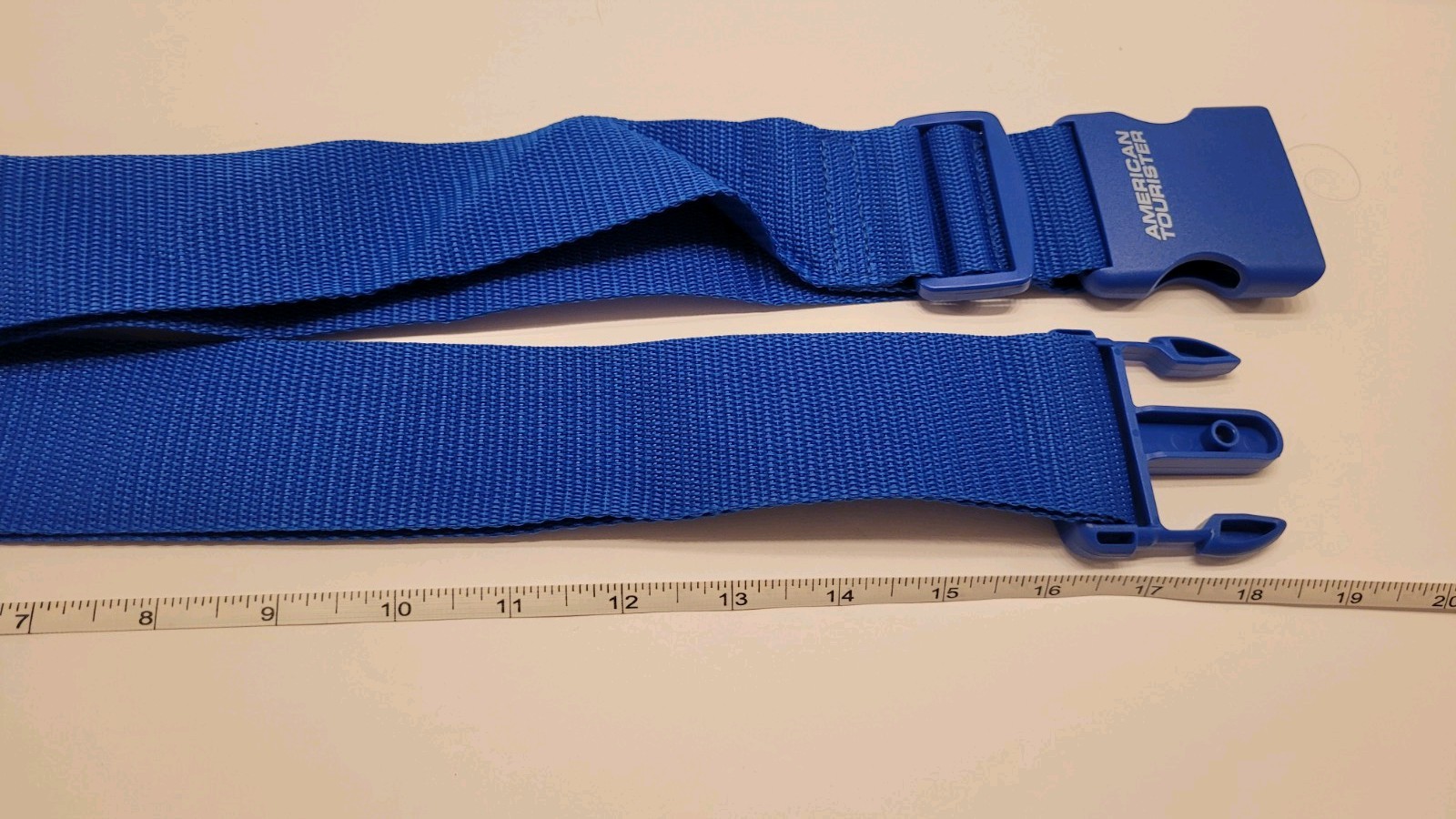 AMERICAN TOURISTER Blue Luggage Strap EUC Adjustable Fits up to 64 in Travel