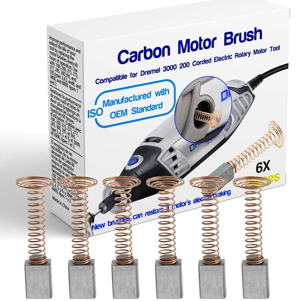 6 PCS Carbon Motor Brushes Compatible for Dremel 3000 200 276 396 6 Pack