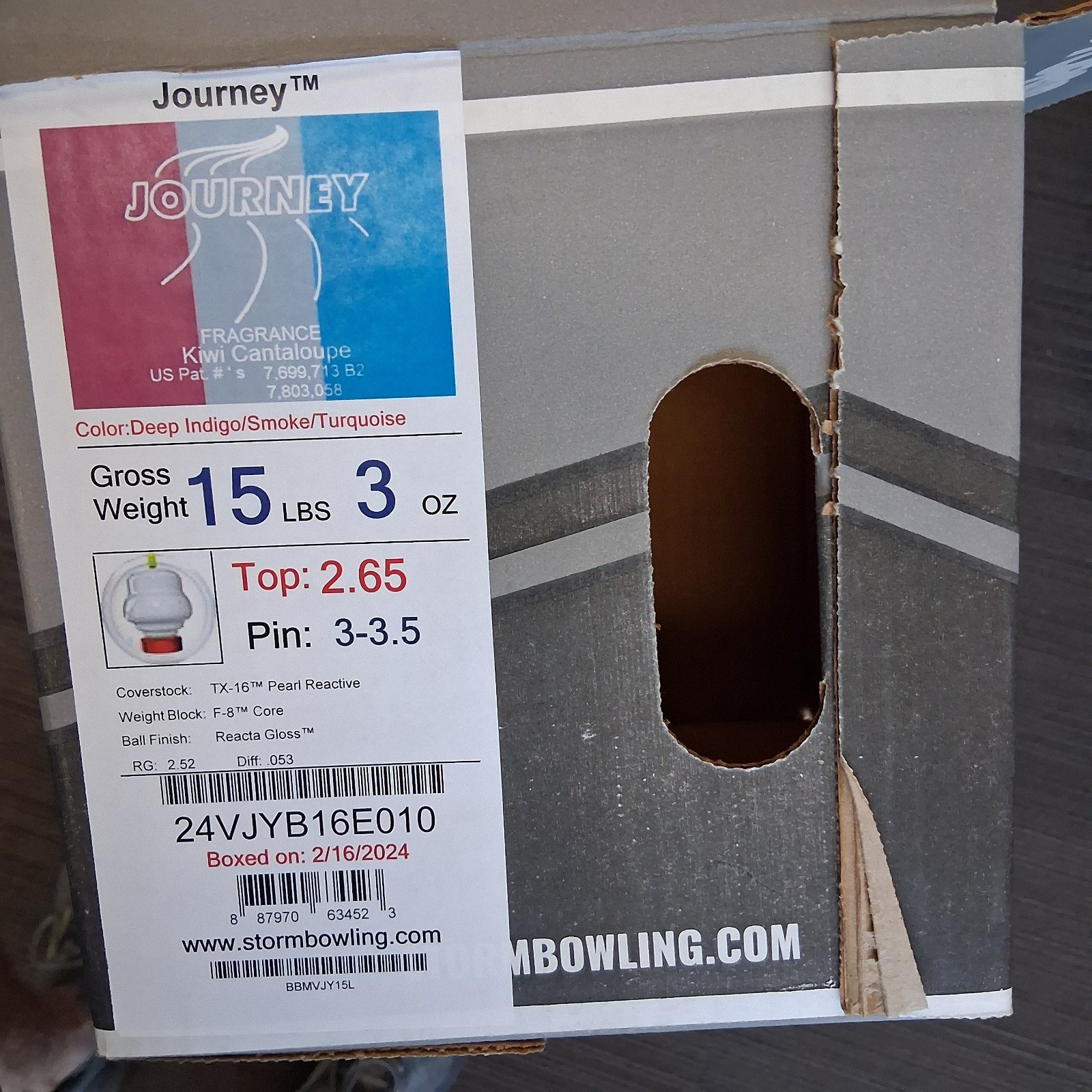 Storm Journey bowling ball 15 LB. 1ST QUAL new ball in the box #010