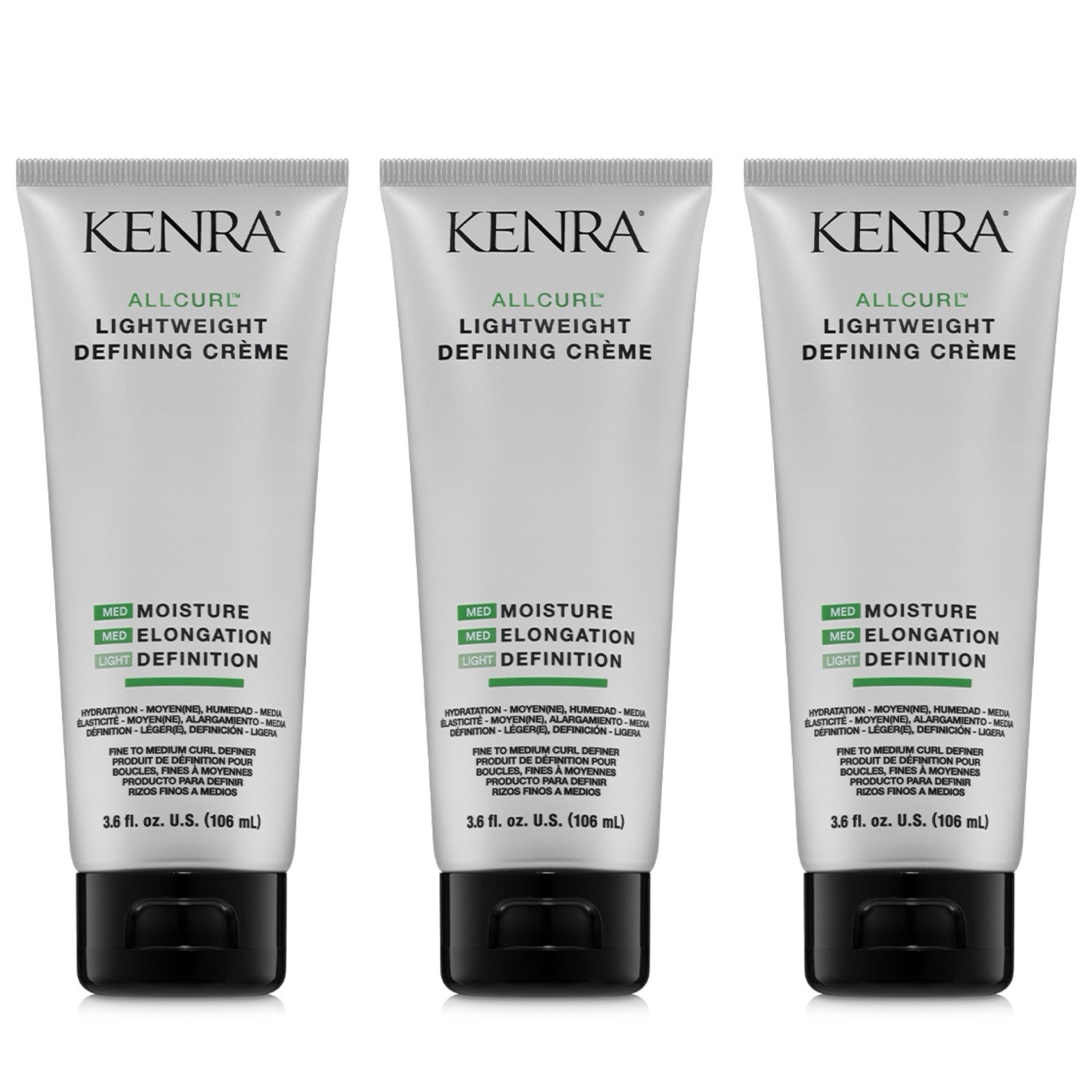 3 PACK! KENRA ALLCURL LIGHTWEIGHT CURL DEFINING HAIR CREME 3.6 OZ ALL CURL CREAM