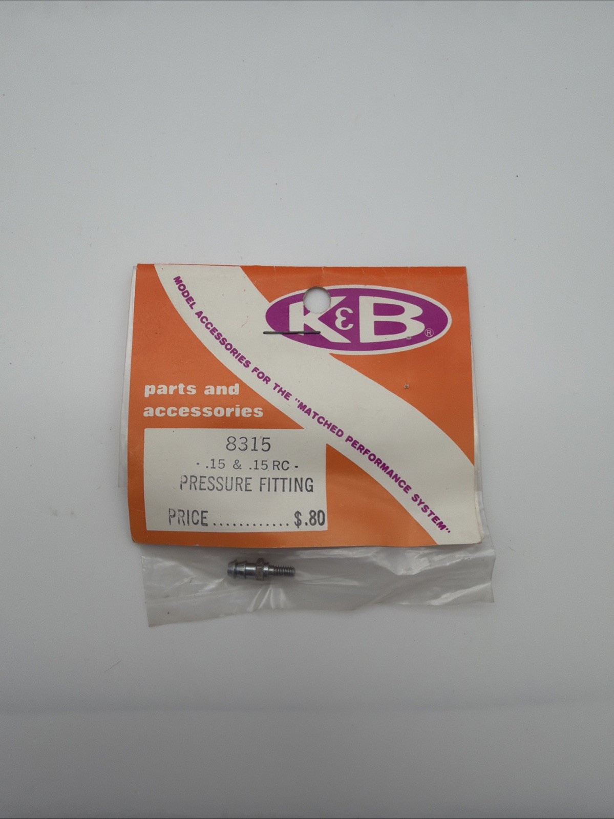 K&B Model Airplane Engine Part - .15 & .15RC Pressure Fitting 8315 B72