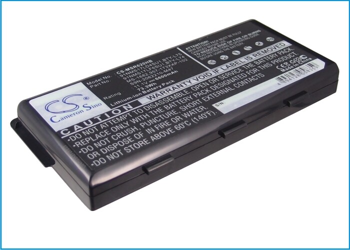 Battery for MSI A5000,CR700-231;CX623-025;MSI A6000,MSI A6200,BTY-L74,MS-1682