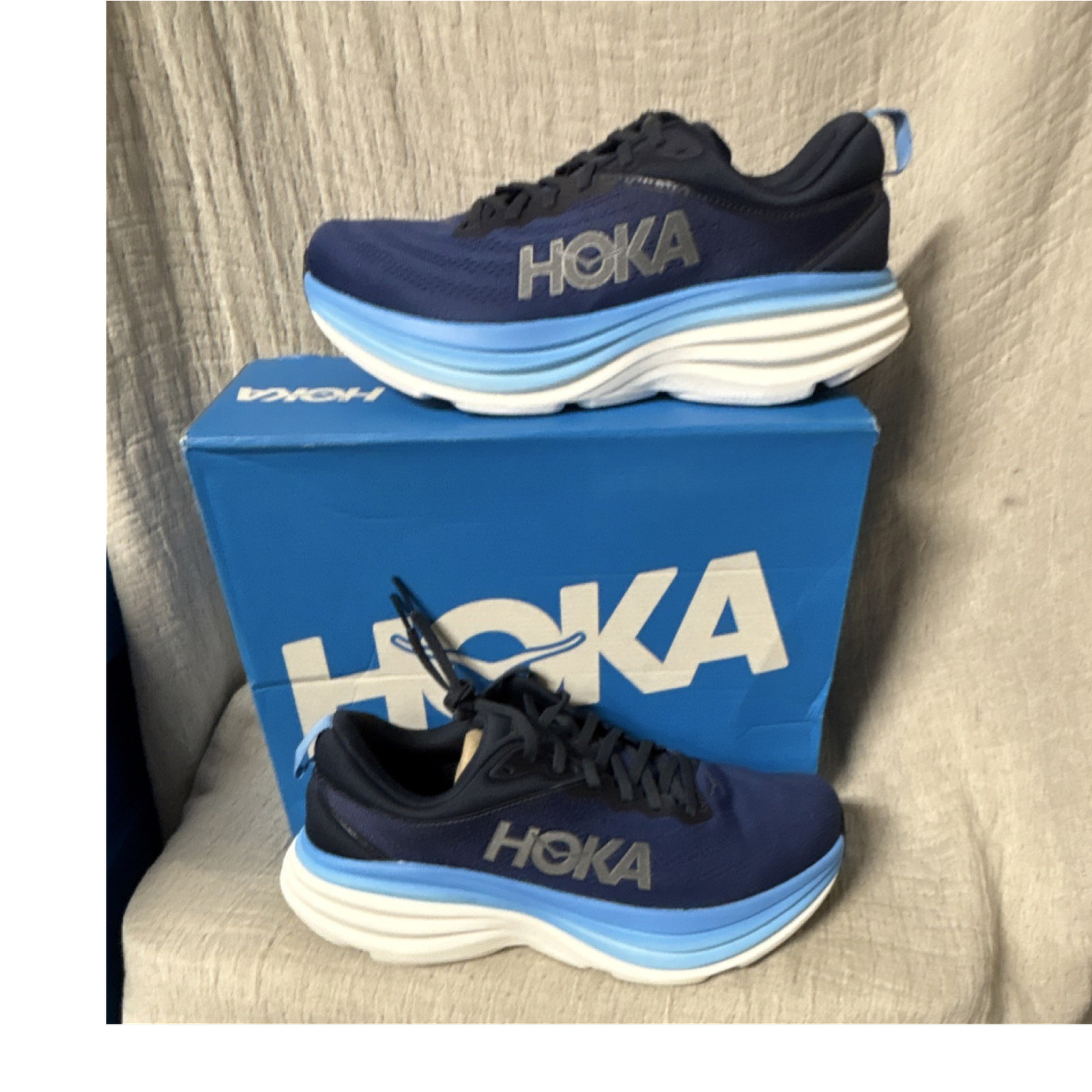 HOKA Bondi 8 Men's Running Navy Blue US 10D MPN 1123202 OSAA