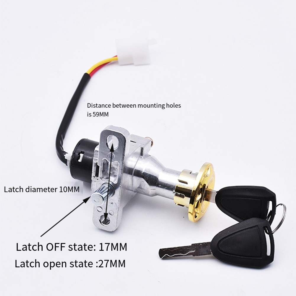 2PIN For Electric Bike Switch and Key Set for Scooter Replacement Parts