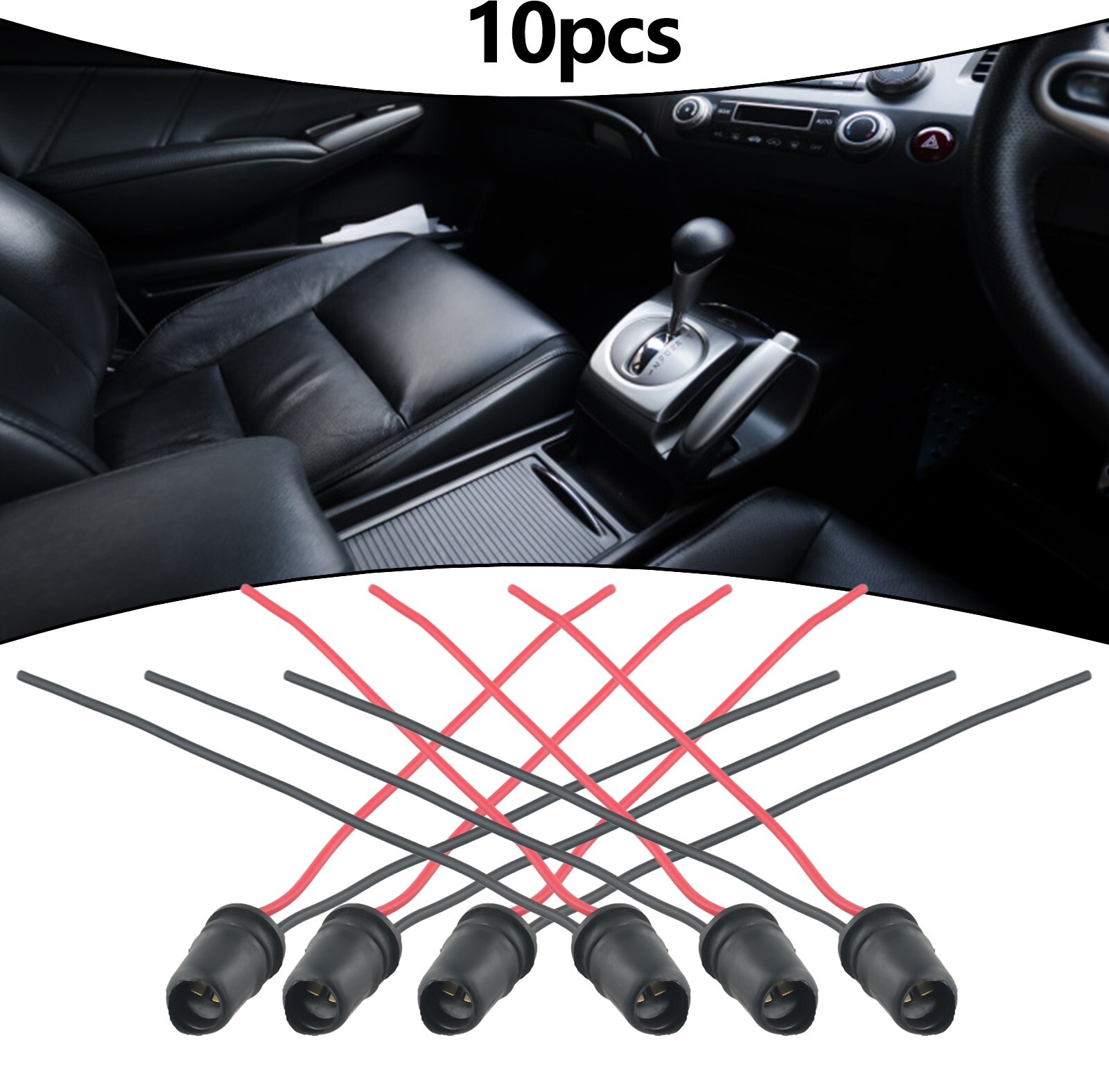 F-Type Rubber Car Auto Light Bulb Round Socket Lamp Holder Base Connector