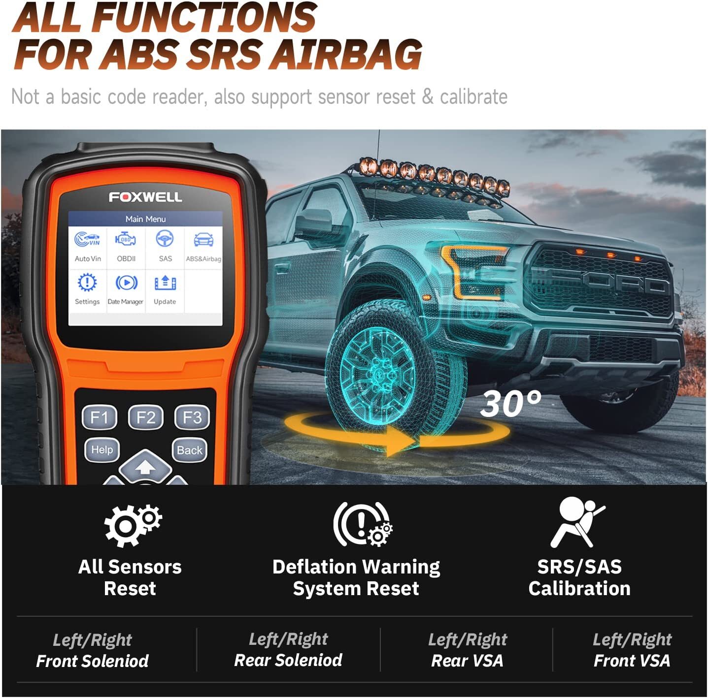 Foxwell NT630 Plus SAS SRS ABS Bleeding Code Reader OBD2 Scanner Car Diagnostic