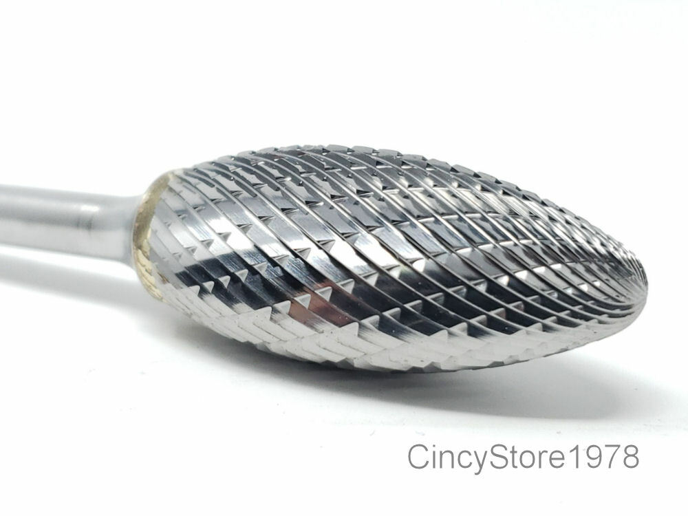 SH7D Flame Shape Tungsten Carbide Burr Bur Cutting Tool Die Grinder Bit 1/4" NEW