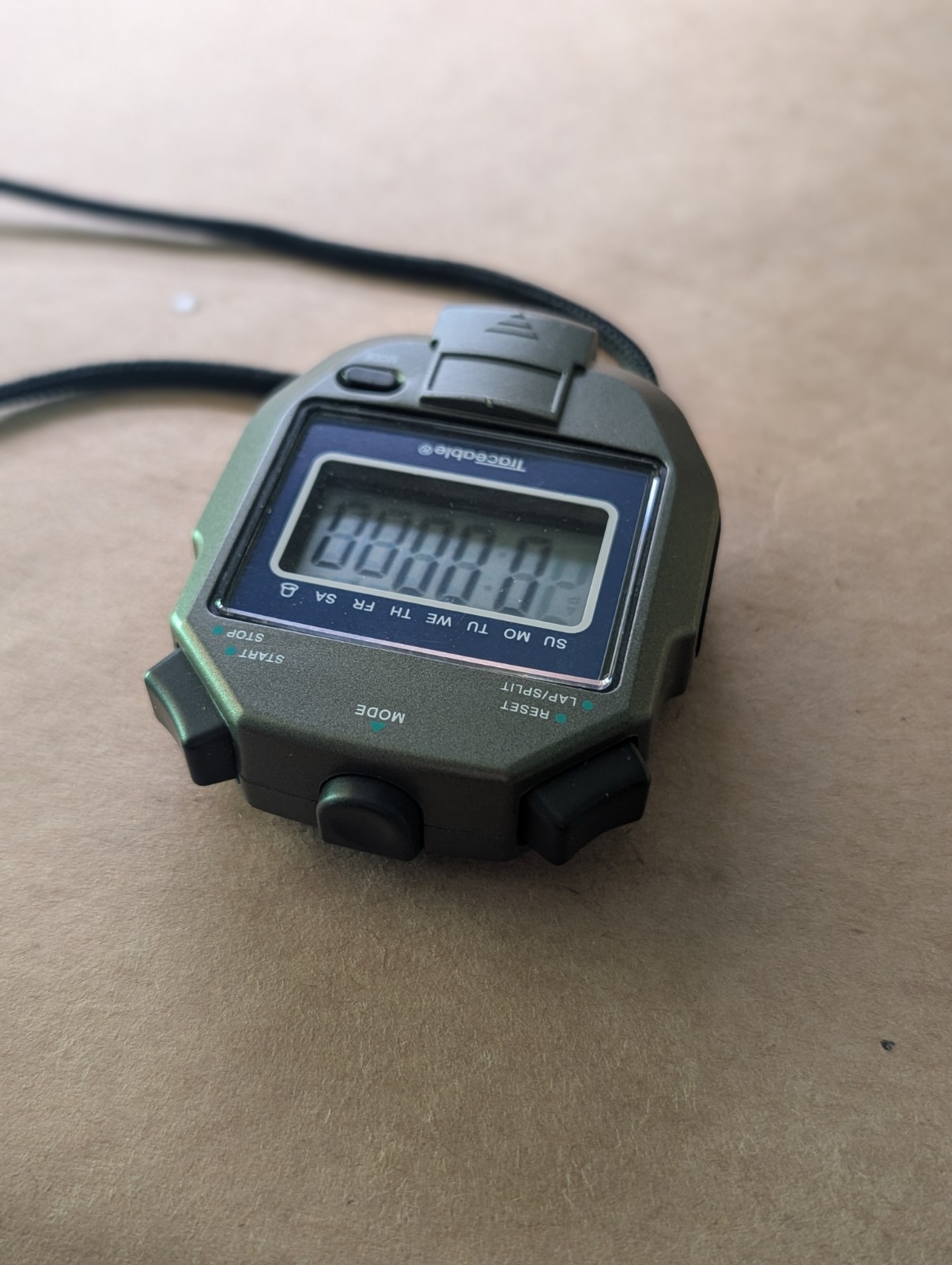 Traceable 1043TR Three-Button Digital Stopwatch Lap Split Timer w/ Lanyard