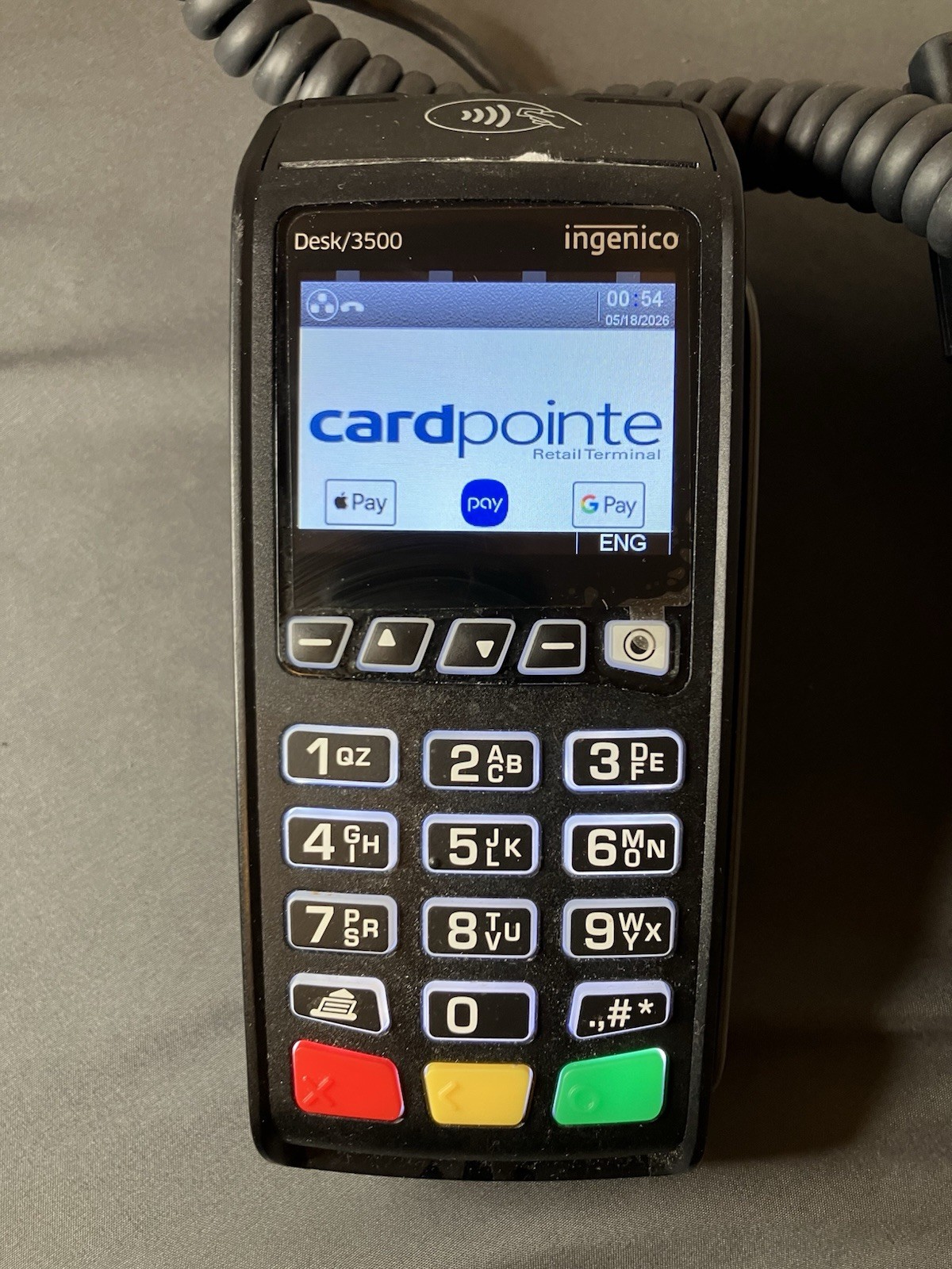 INGENICO DESK/3500  Credit Card Terminal W/SLIDE,TAP,CHIP