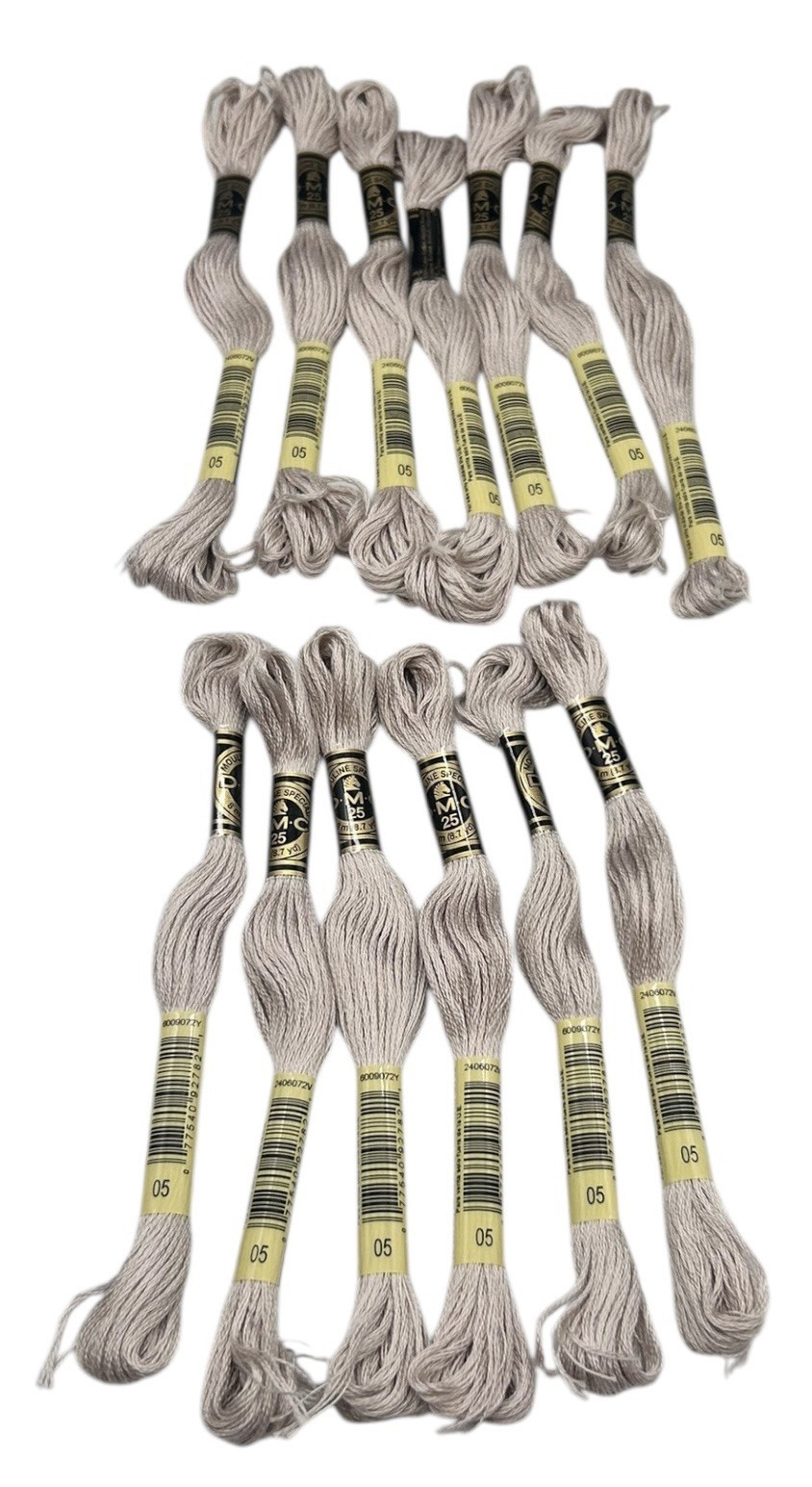 13 Skeins DMC Cotton Embroidery Floss Light Driftwood 05 France 8.7y Each NEW