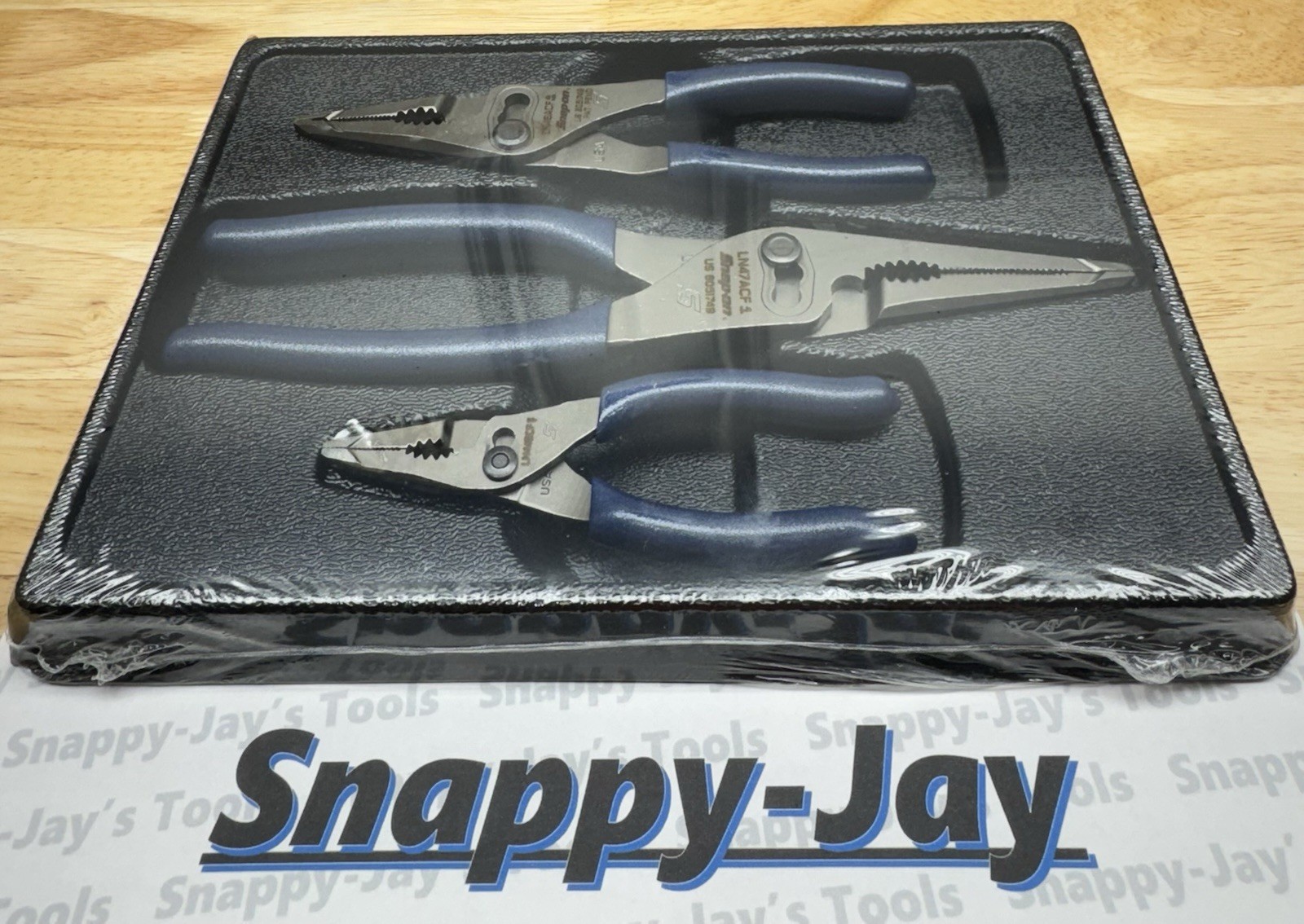 Snap-On Tools USA NEW POWER BLUE 3pc Long Nose Slip Joint Pliers Set PL3LNSJCFMB
