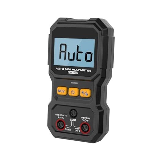 True RMS Auto-Ranging Mini Multimeter - 4000 Counts - NCV, DM202