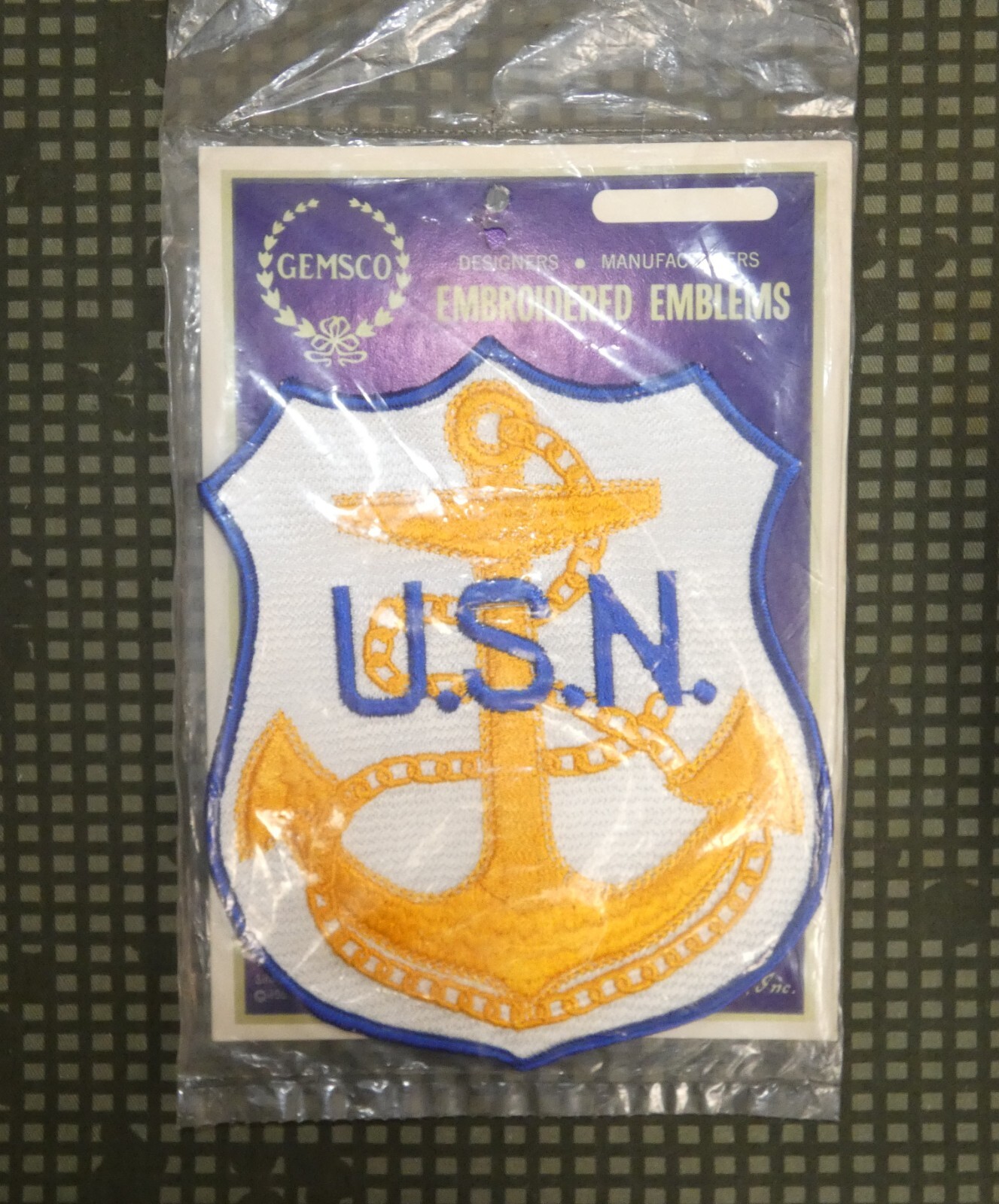 Vintage Original US Navy Large Embroidered Patch (Gemsco - new in pkg)