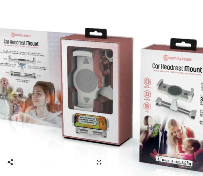 Mommy Power Car Headrest Mount for Tablets and Smartphones - NEW