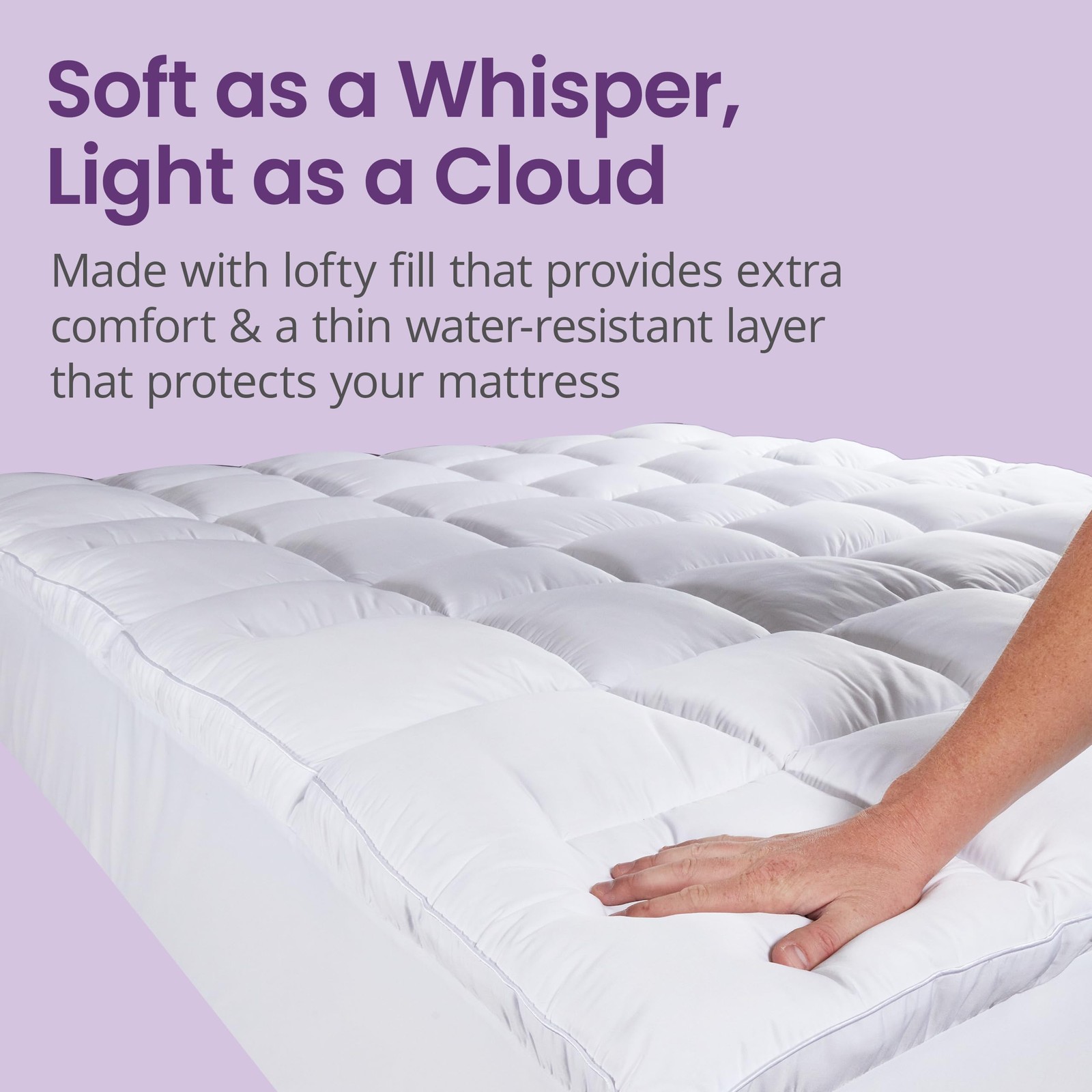 SafeRest CloudGuard - Full Size Hybrid Mattress Protector & Pad Full, White
