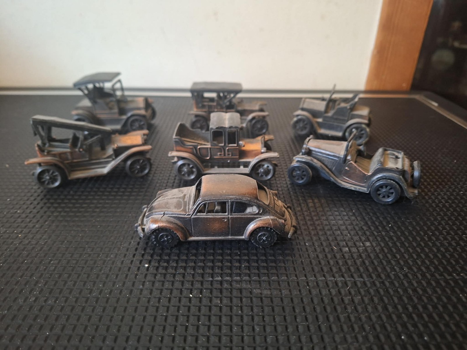 Lot of 6 Vintage Die Cast Metal Vintage Car Pencil Sharpeners