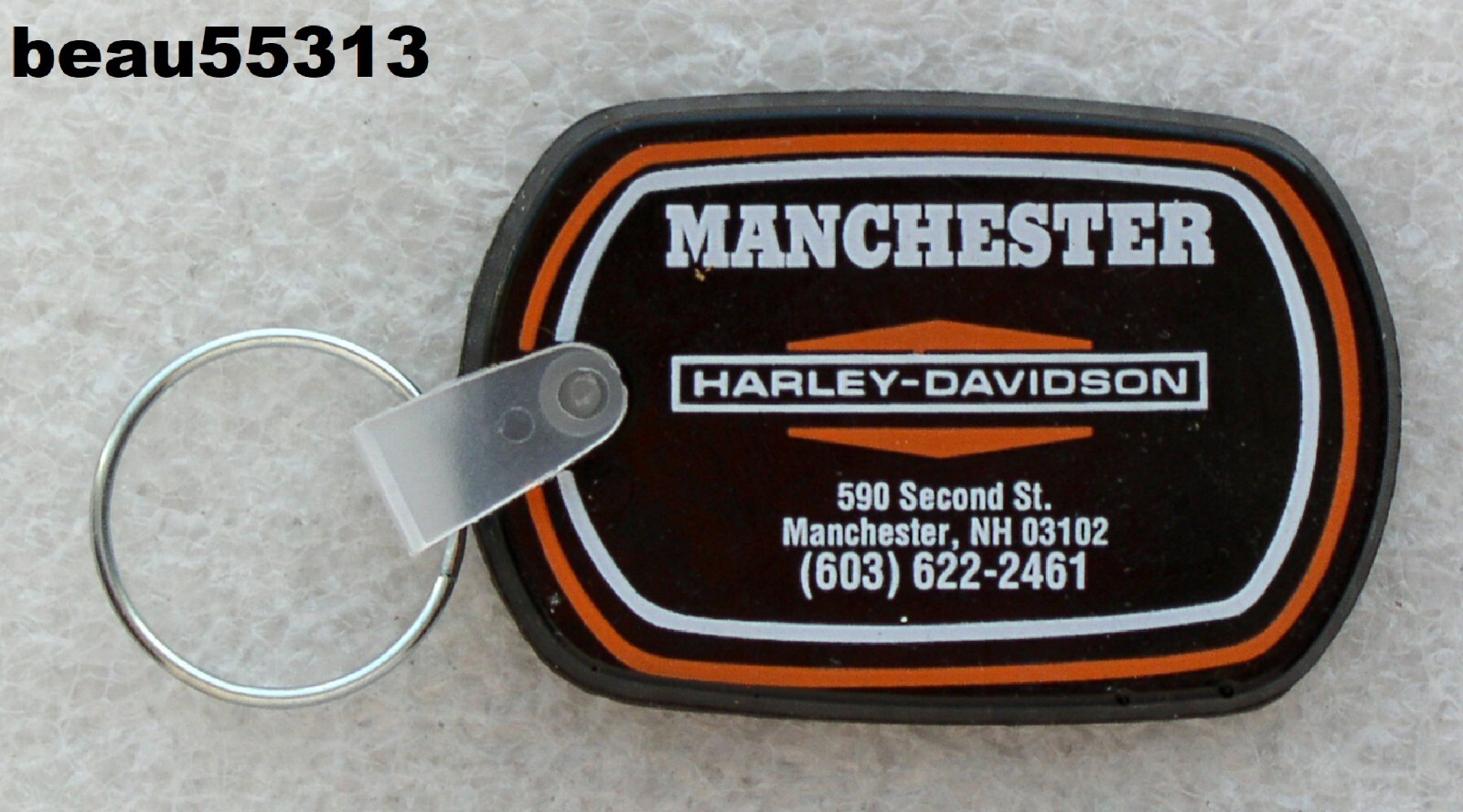 ⭐H-D OF MANCHESTER NEW HAMPSHIRE HARLEY DAVIDSON DEALER KEY CHAIN FOB