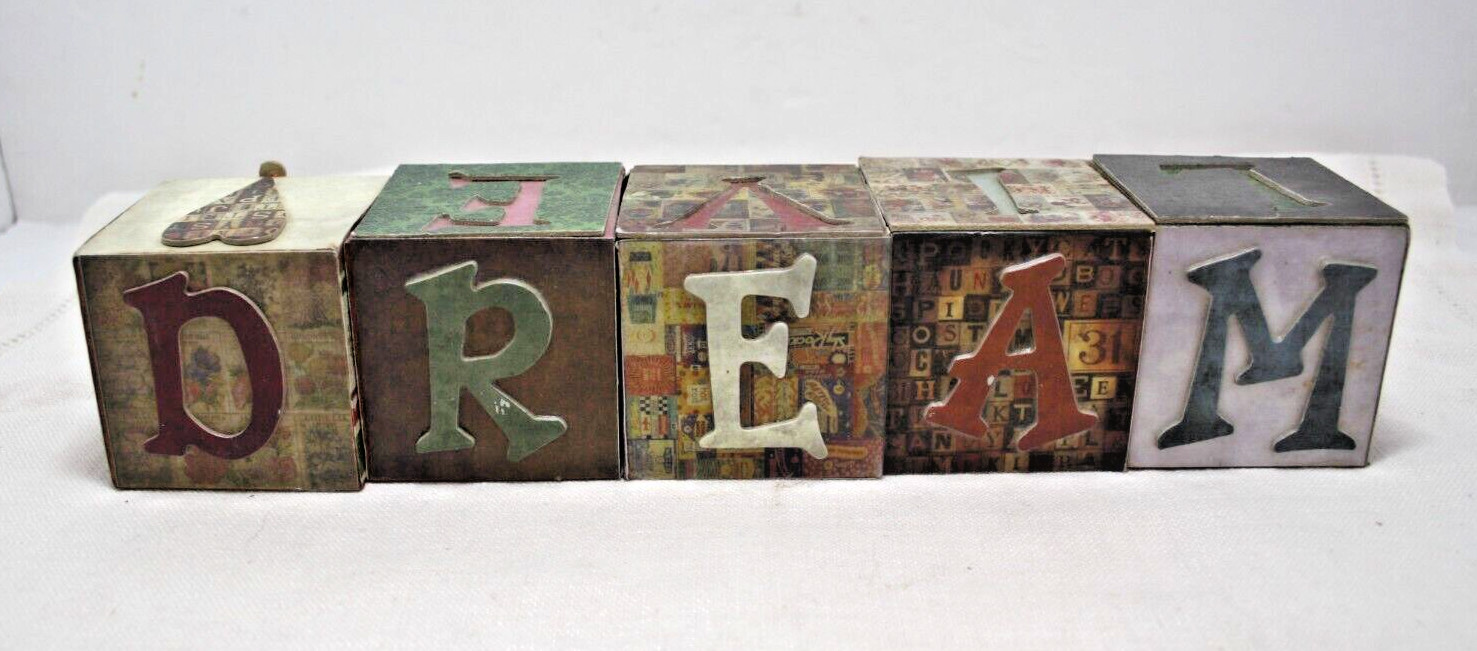 Blocks Decor Live Love Dream Noel Change for Seasons Handmade Tim Holtz Paper