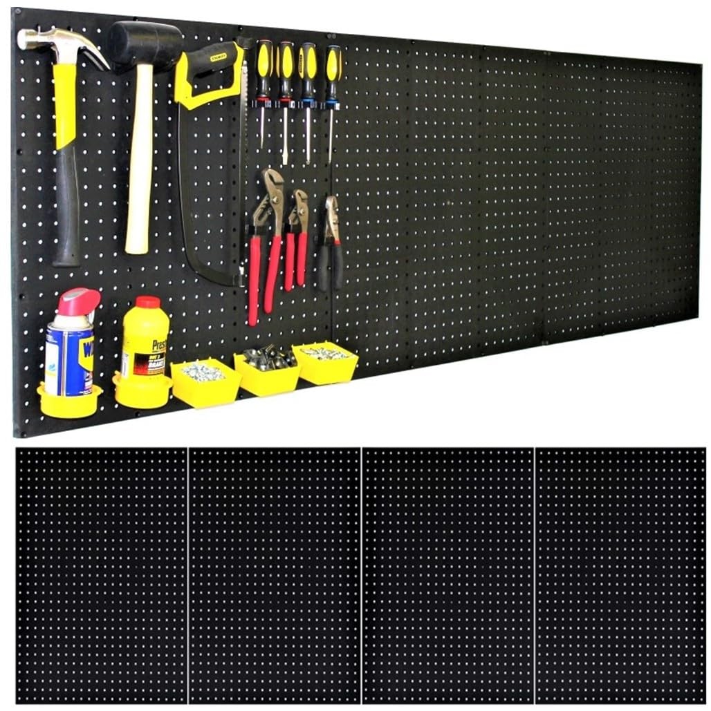 WallPeg Pegboard Kit - 4 Each 24x16 Peg Board Panels - Made in USA - Mounted
