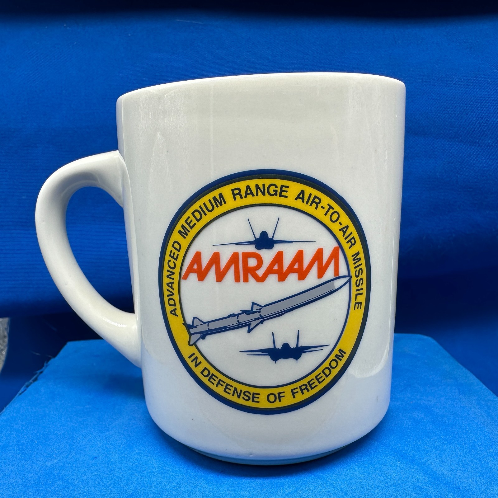 Vintage AMRAAM Missile Coffee Mug Heat Activated Fighter Jet Military Aviation