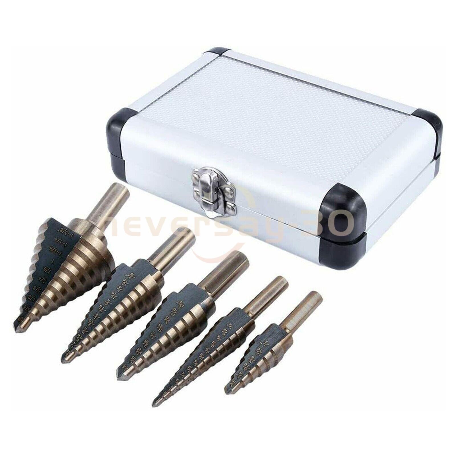 HSS 6PCS Titanium Step Drill Bit Set W Automatic High Speed Steels