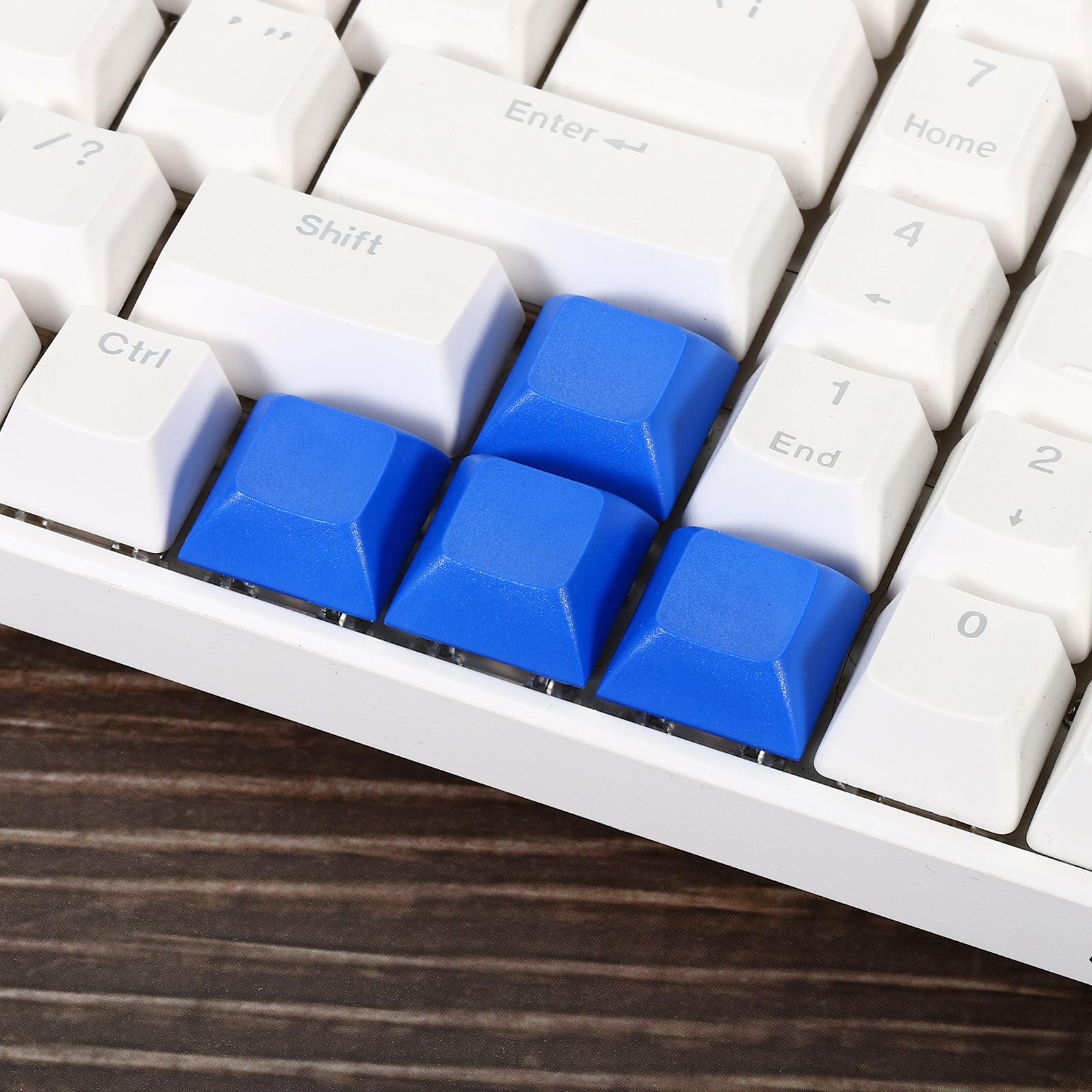 1U Blank Keycaps, 5 Pack MX Keyboard Replacement Universal PBT Mechanical, Blue