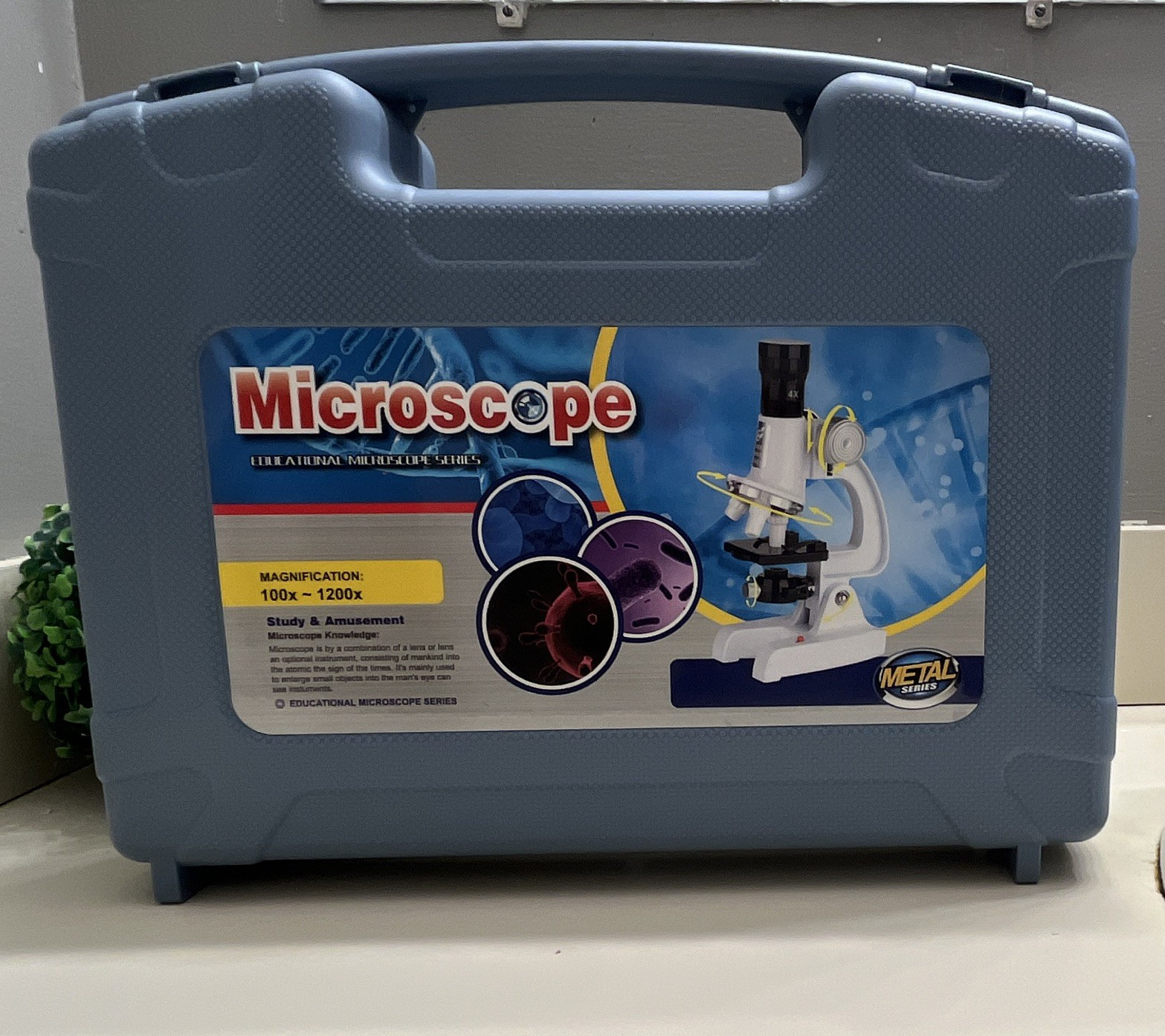 STEM Kids Beginner Microscope Kit 100x-1200x w/ Carry Case Model W3919