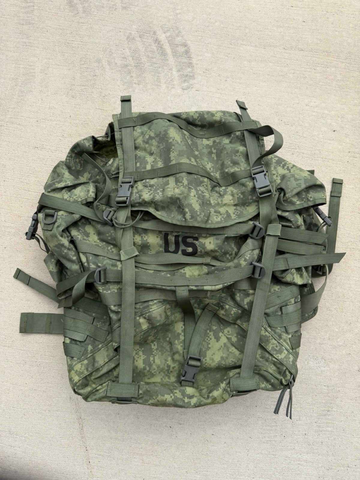 US Army Molle II rucksack, ACU dyed green