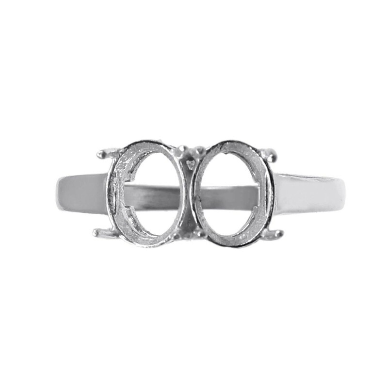 Semi Mount Ring Stone Setting Size 8x6 MM Oval Shape 925 Sterling Silver Ring