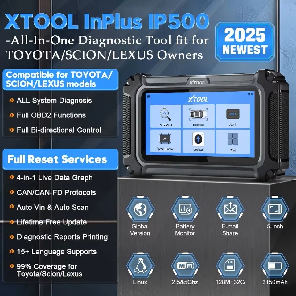 XTOOL IP500 For Toyota/Lexus OBD2 Scanner Full System Diagnostic Tool Auto VIN