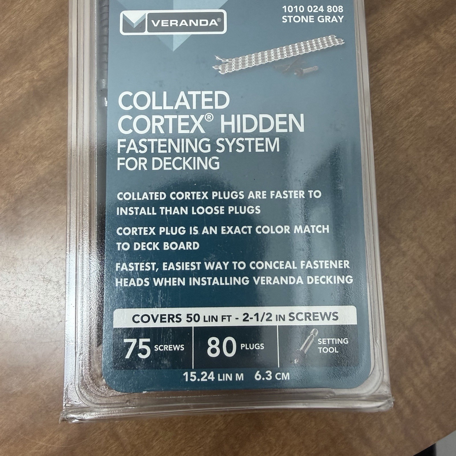 Collated Cortex Hidden Fastening System for Decking 2-1/2 In. Stone Gray 2 pack