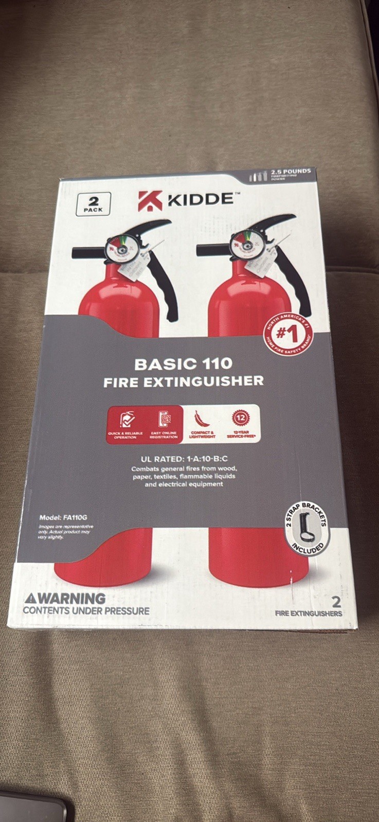 2 pack fire extinguisher dry chemical powder home office shop safety 1-a:10-b:c