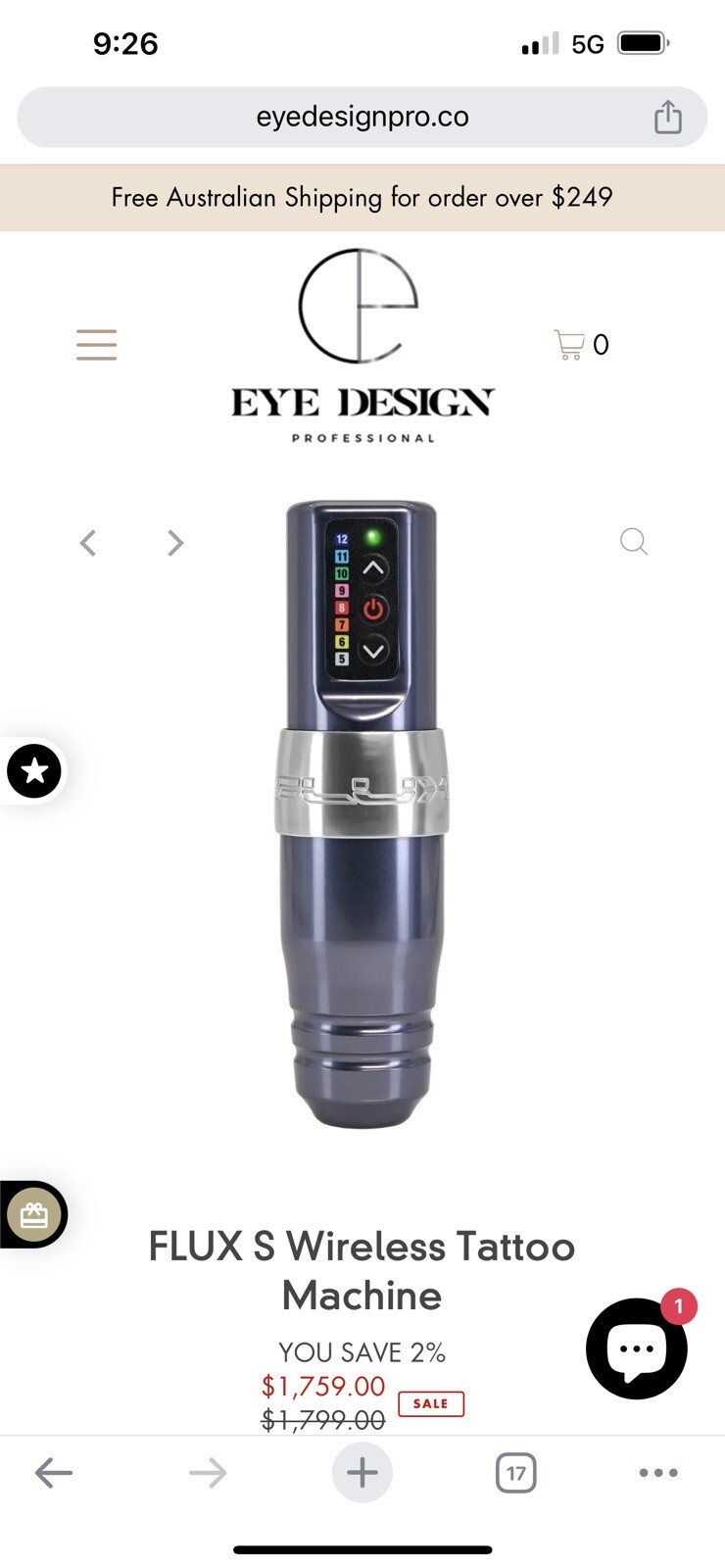 Flux Spektra Microbeau Tattoo Machine PMU