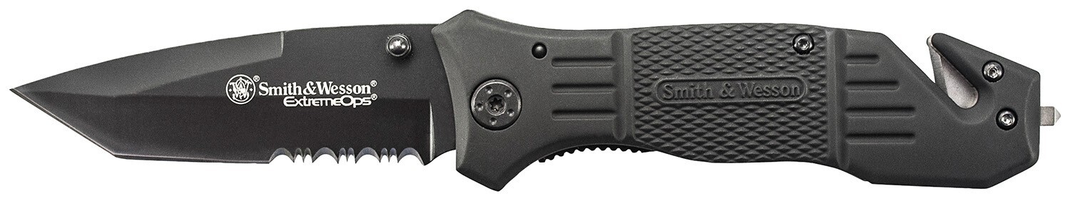 Smith & Wesson Knives SWFR2SCP Extreme Ops 3.30" Folding Tanto Part Serrated Sta
