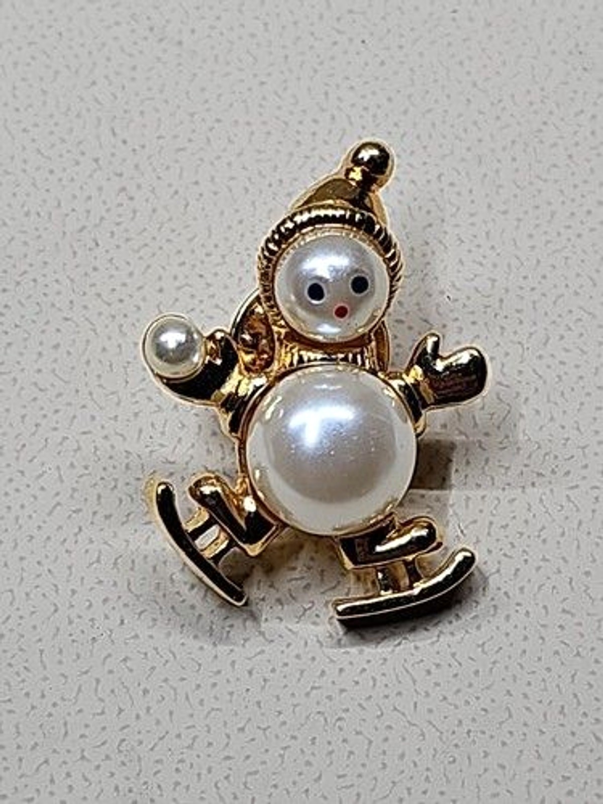 snowman pin brooch