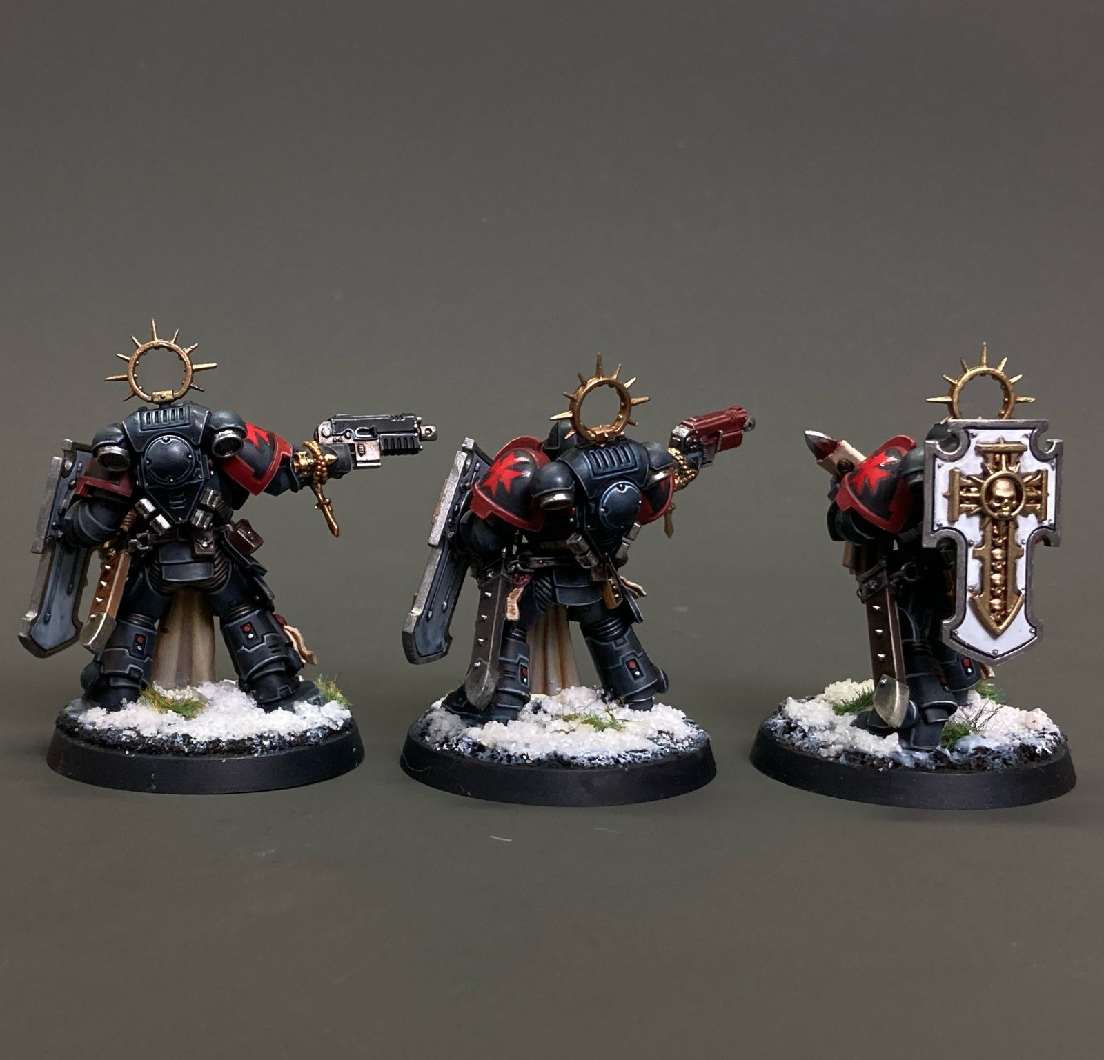 Space Marines Bladeguard Veterans Commission Black Templars Warhammer40k Painted