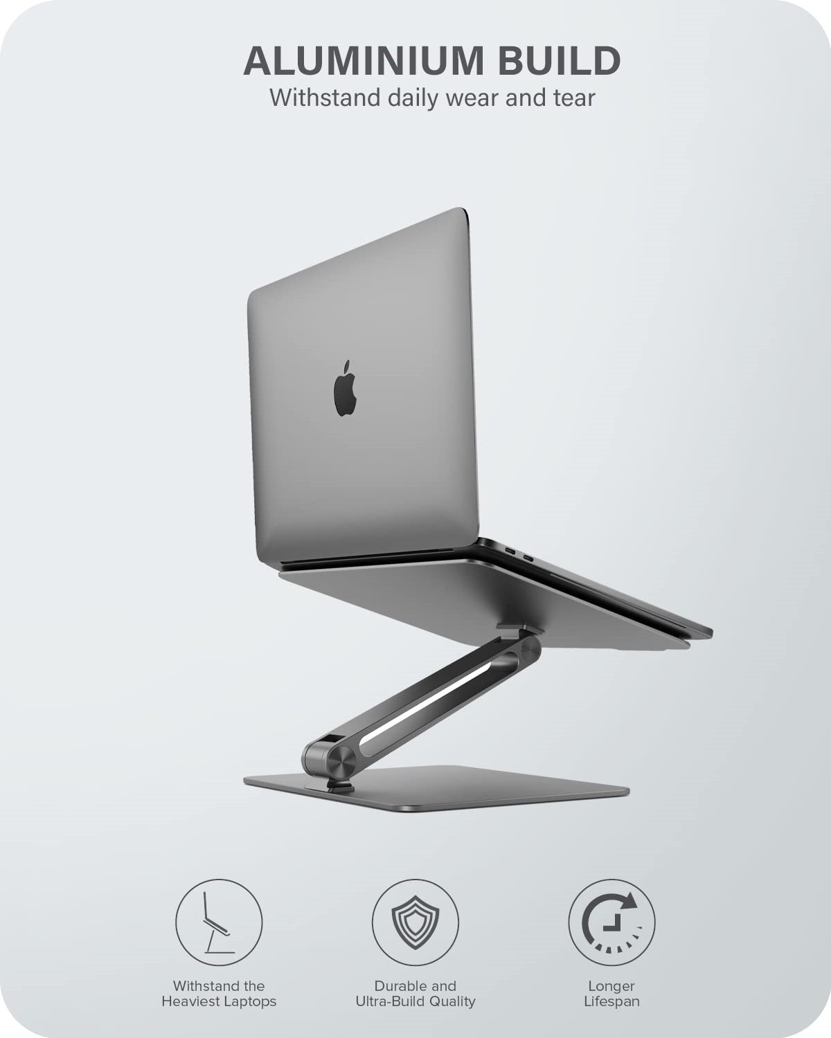 ALOGIC Elite Adjustable Laptop Stand, Ergonomic Riser Aluminium Design, Portable