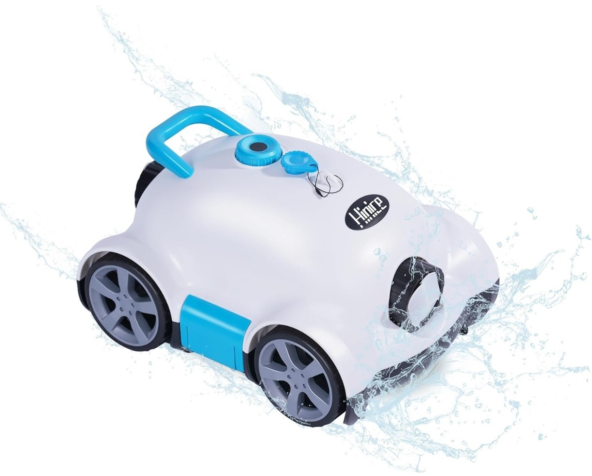 Cordless Robotic Pool Cleaner,Automatic Pool Vacuum Robot up to 2153 sq ft White