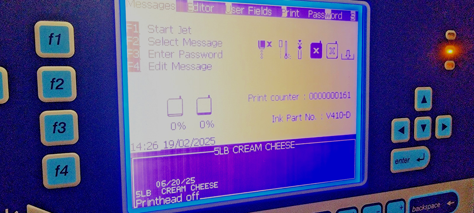 VideoJet 1510 Ink Jet Coder Nozzle needs repair AS IS