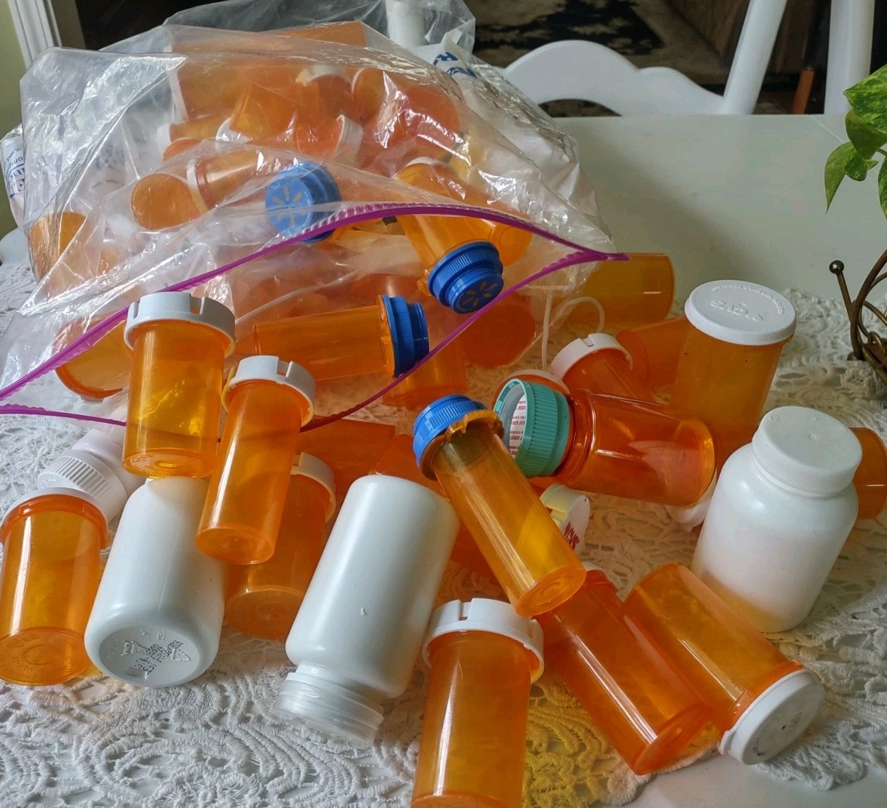 Lot of 55 Mixed Sizes Prescription Rx Pill Bottles Empty Amber Craft Storage